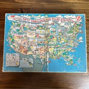 Complete Vintage US Map Springbok Puzzle